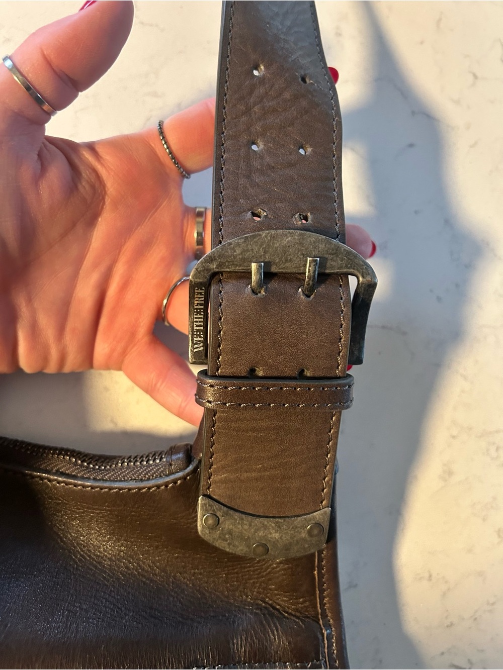 EUC WE THE FREE Roots Revival Sling Shoulder Crossbody Bag in Espresso - Picture 9 of 16